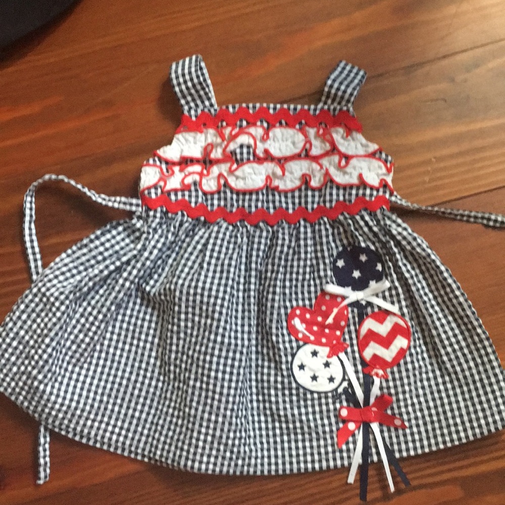 Fourth of July little girls  cotton dress